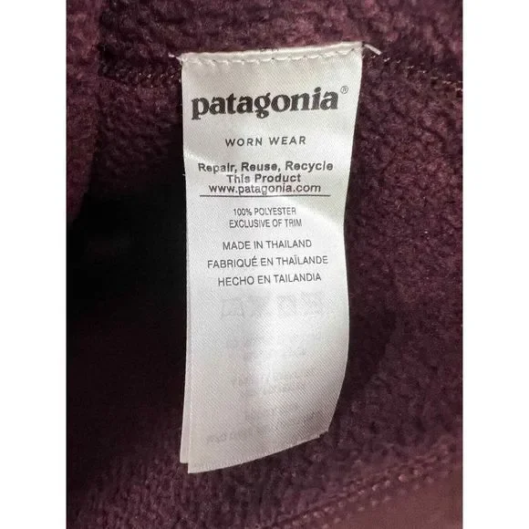 Patagonia Better Sweater Fleece Jacket size Maroon Medium 1/4 Zip - Picture 3 of 7